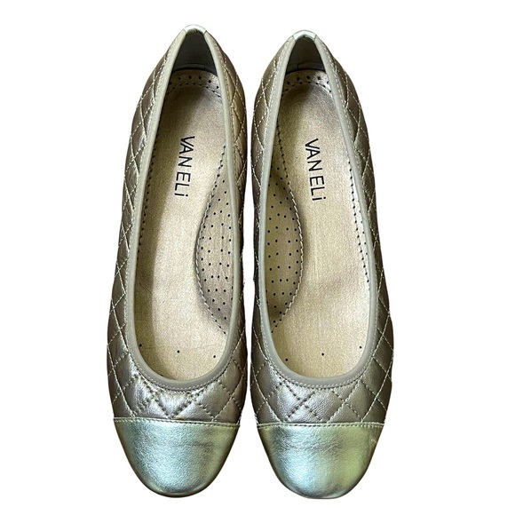 VANELi Bronze/Gold Serene Quilted Leather Flats Size 7 - Picture 1 of 10